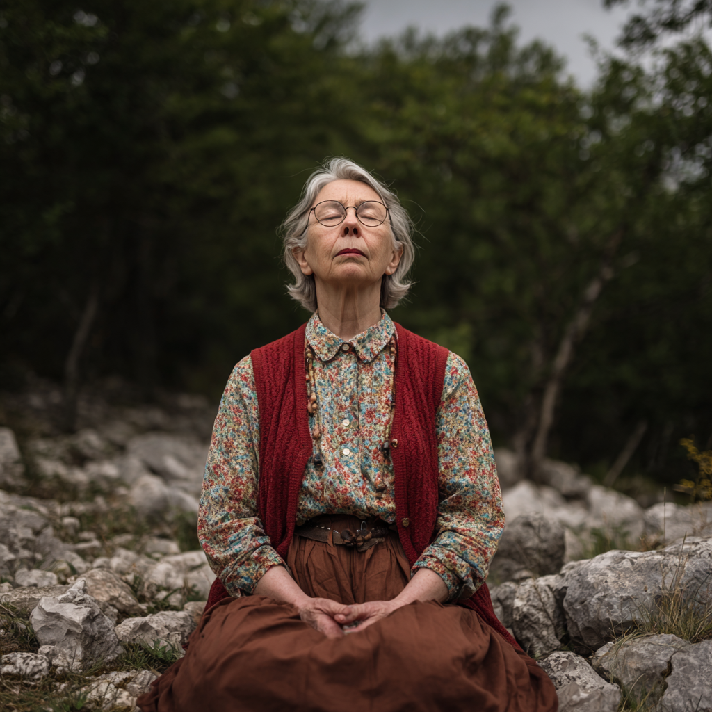 Fiatal magyar nő koncentráltan gyakorol jógát modern stúdióban